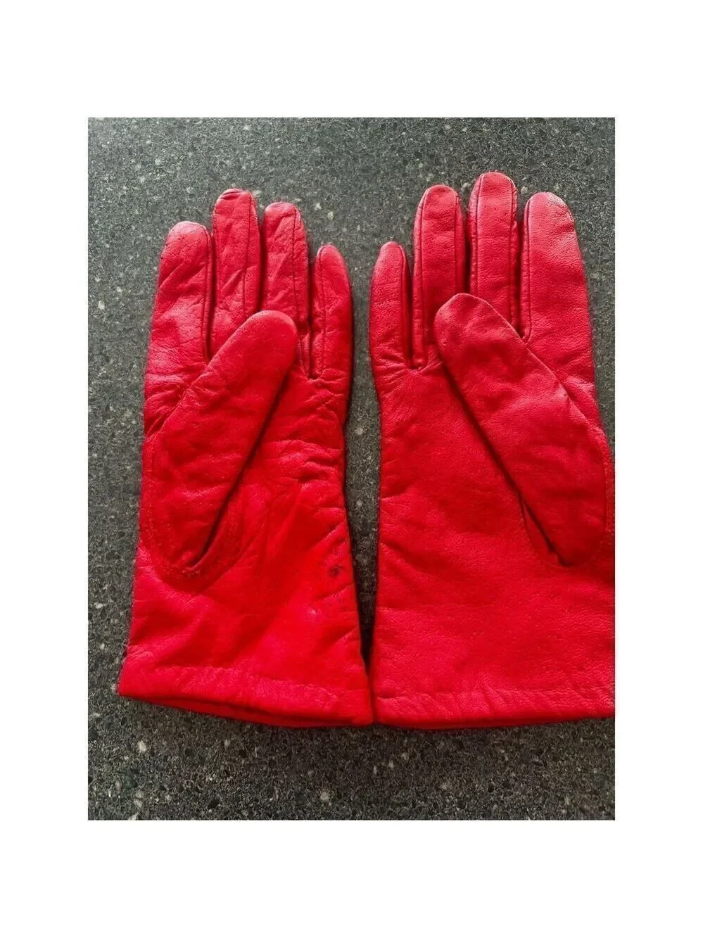 Van Real red leather gloves size S